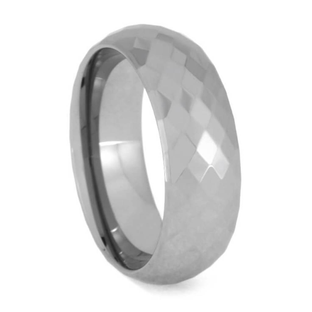 Faceted Tungsten Wedding Band