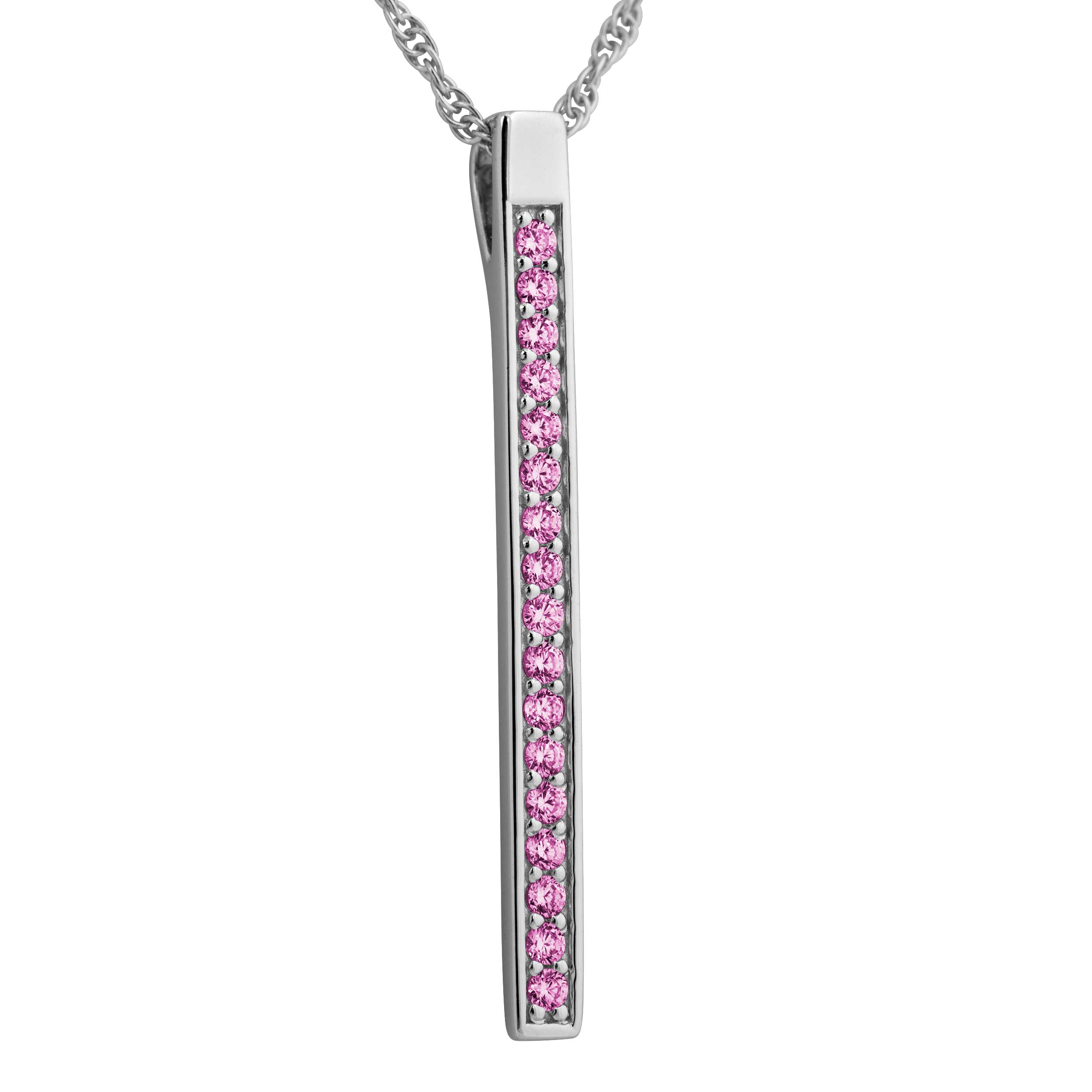 Sterling silver cz  Bar Pendant Necklace