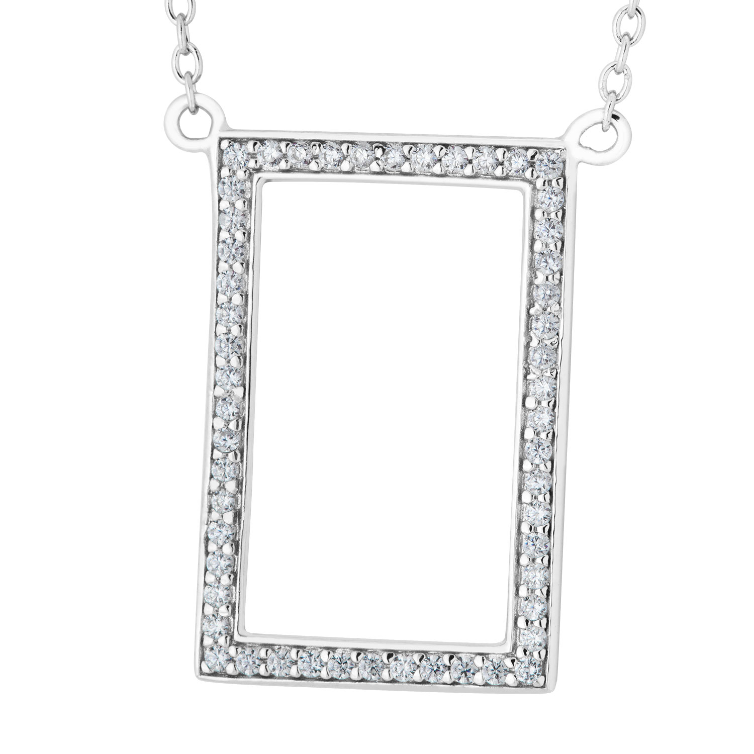 Sterling silver cz Pendant Necklace