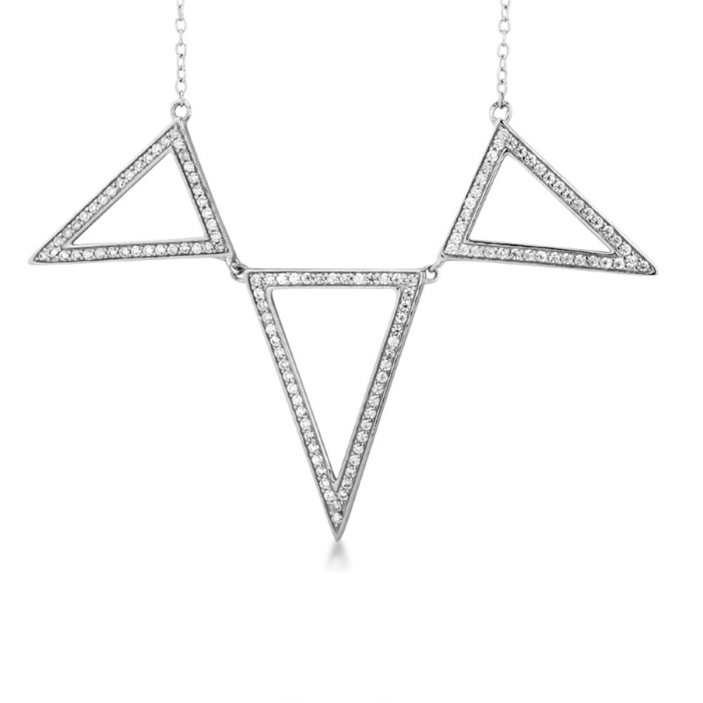 Sterling silver cz Pendant Necklace