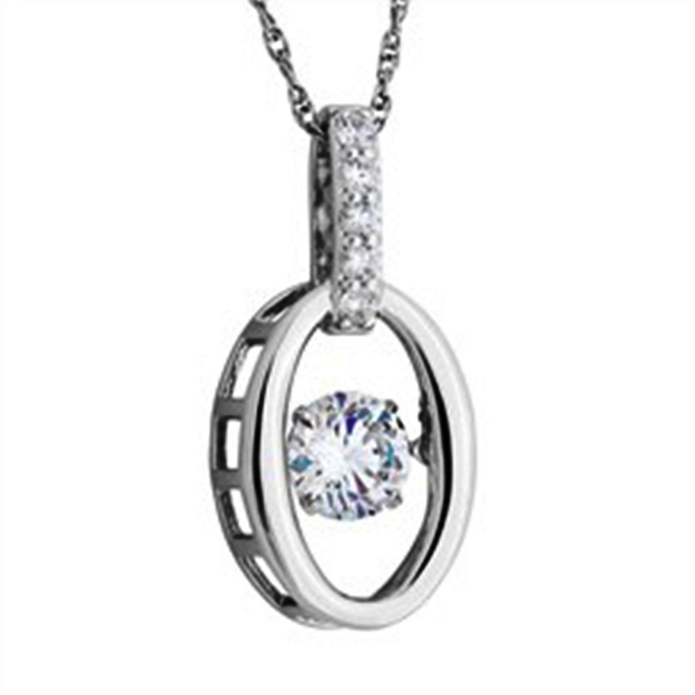 Diamond Necklace  in Sterling Silver Pendant