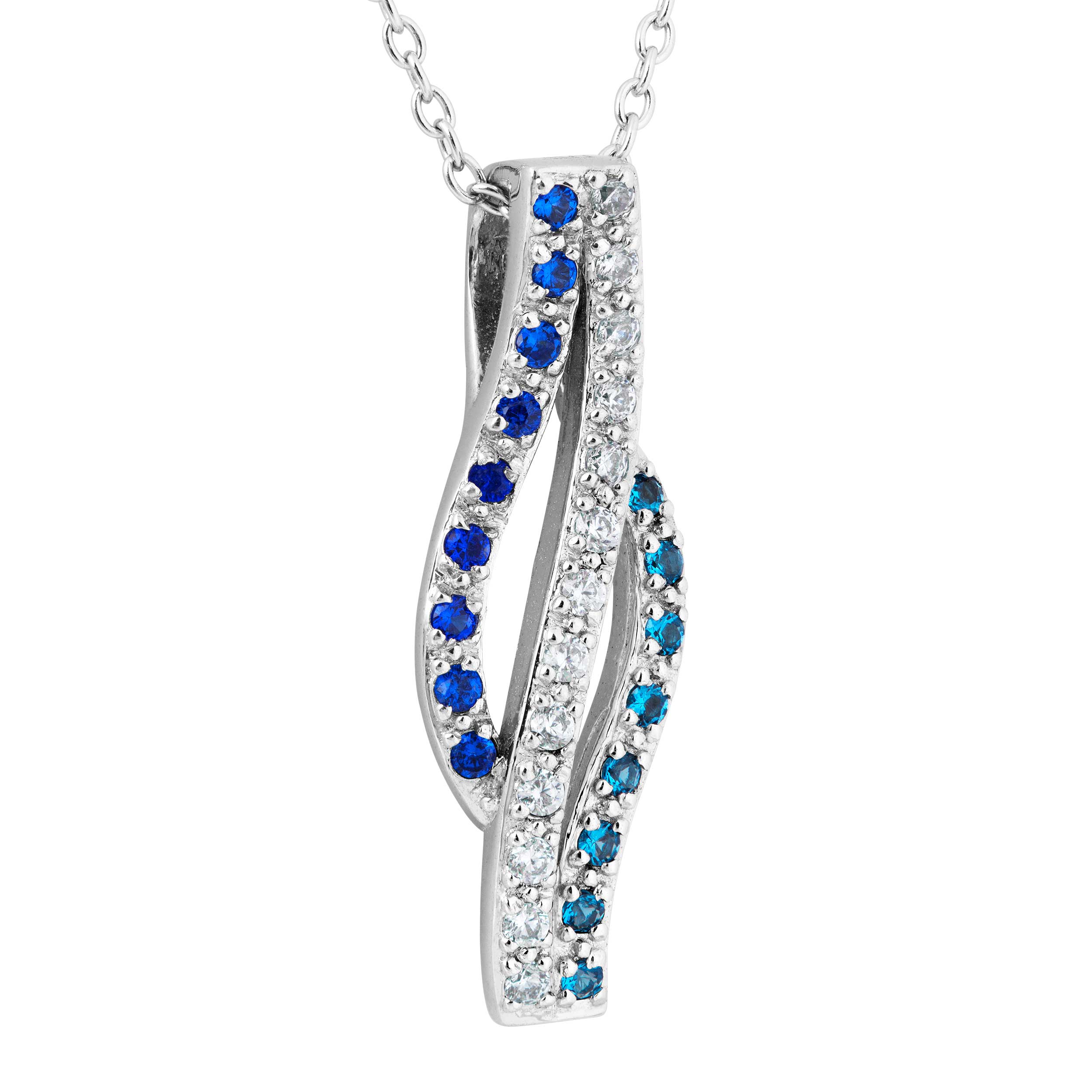 Sterling silver cz Pendant Necklace