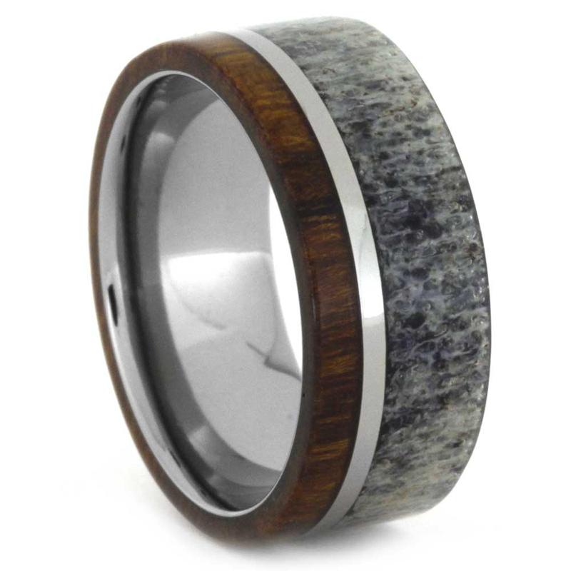  Antler, Ironwood 8mm Titanium Comfort-Fit Wedding Band 