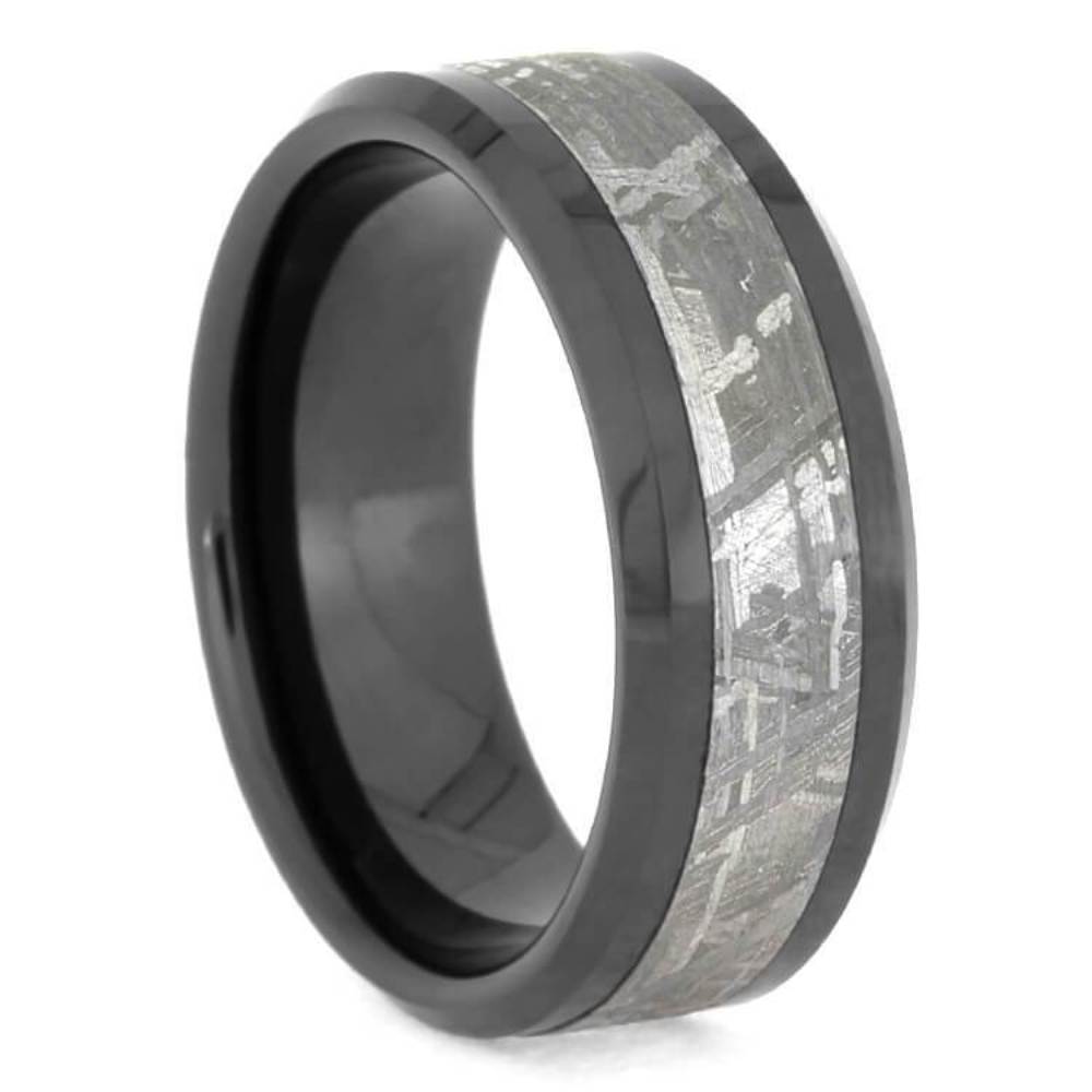 Gibeon Meteorite 8mm Comfort-Fit Black Ceramic Band