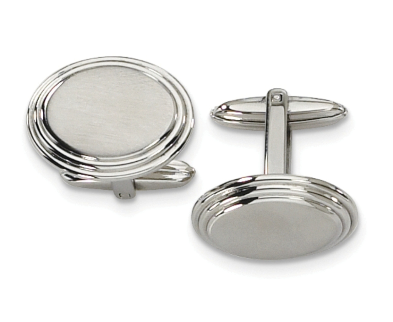 Stainless Steel Brushed and Polished Cufflinks