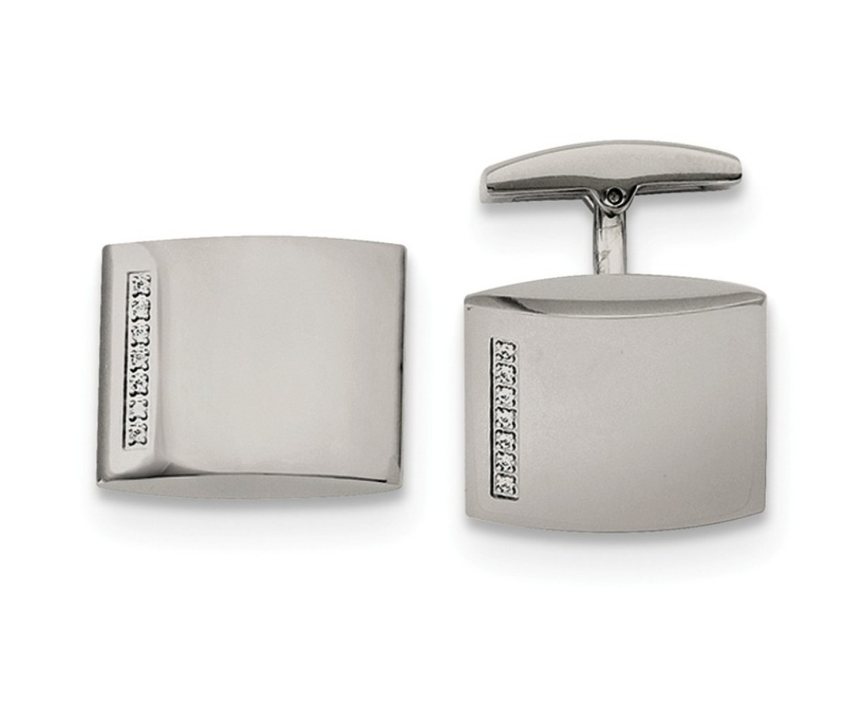 Stainless Steel CZ Cufflinks