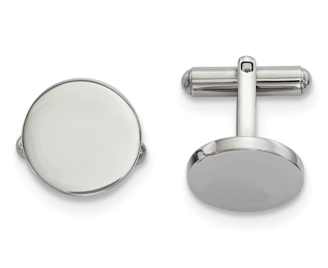 Stainless Steel Polished Circle Cufflinks