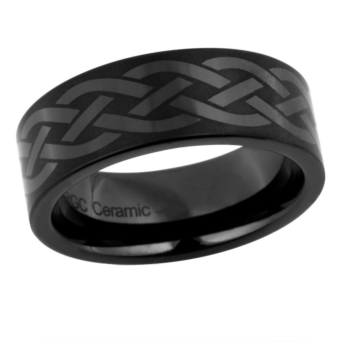 Men's Black Ceramic w/Weave Design Ring