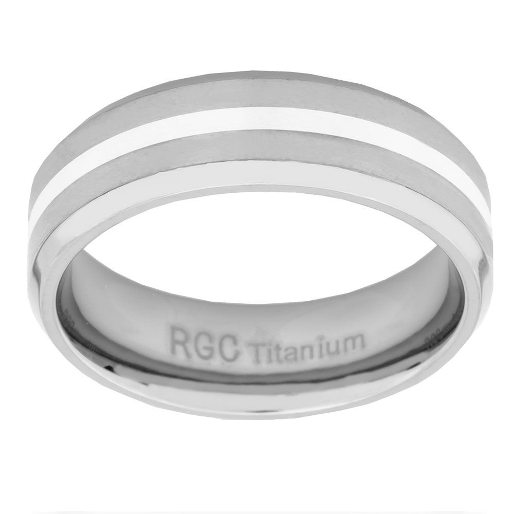 Men's Titanium Wedding Ring, Black Hills Gold Motif