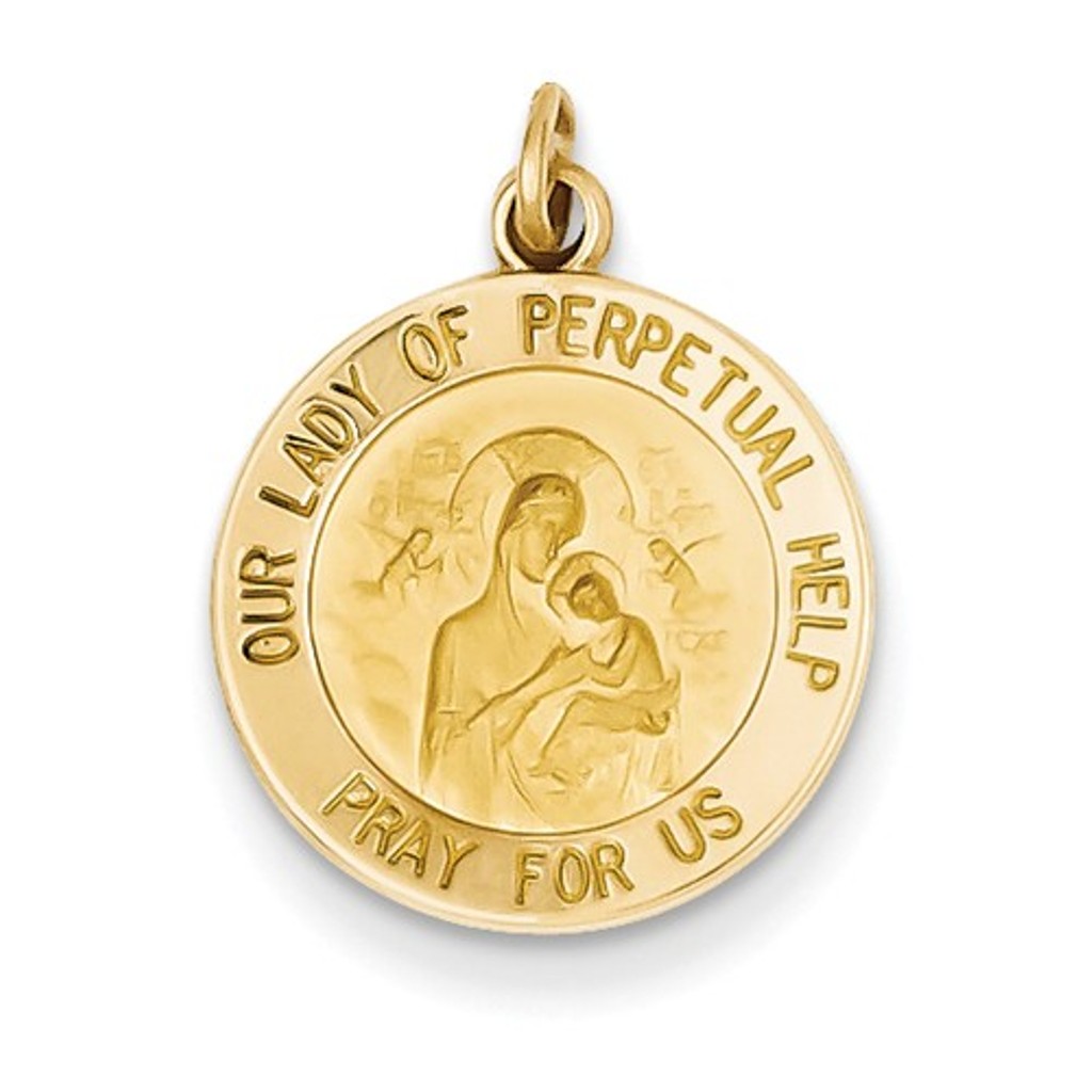 14k Our Lady Of Perpetual Help Medal Charm