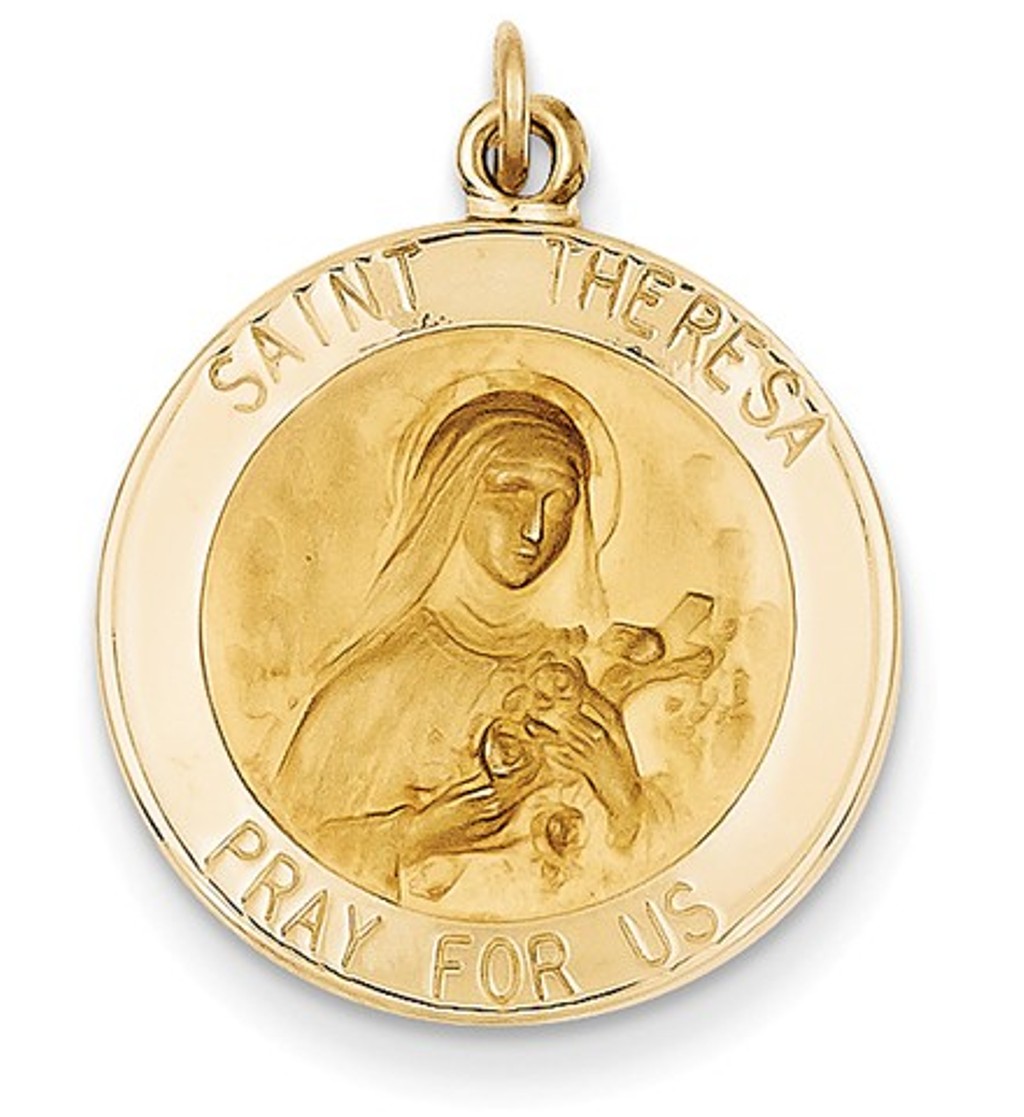 14k Saint Theresa Medal Charm