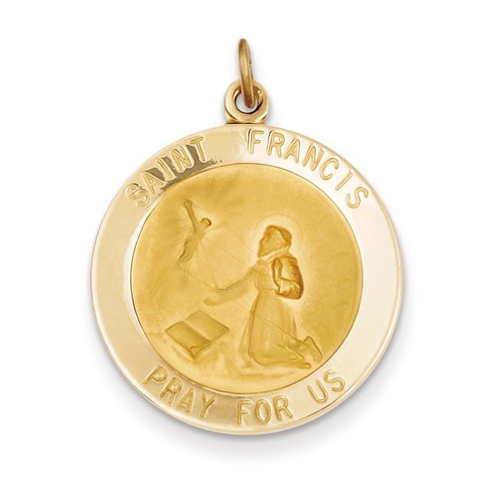14k Saint Francis Medal Pendant