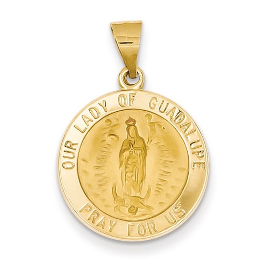 14k Polished Our Lady of Guadalupe Medal Pendant