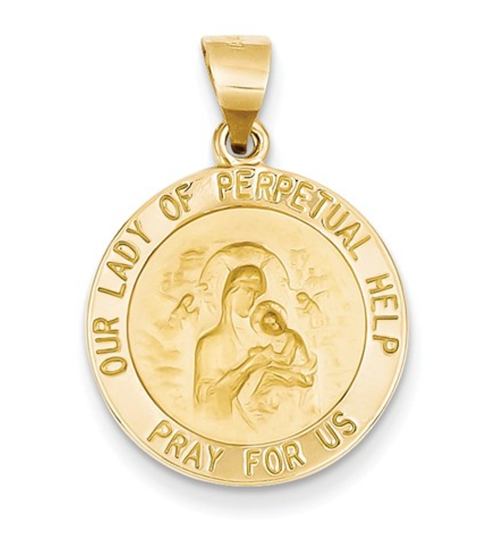 14k Polished And Satin Our Lady Of Perpetual Help Medal Pendant