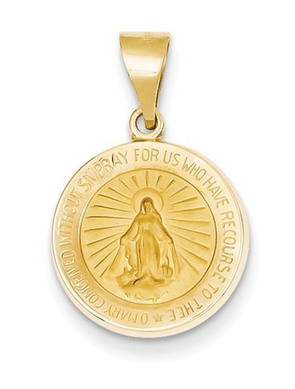  14k Yellow Gold Miraculous Medal Pendant (18X15MM)