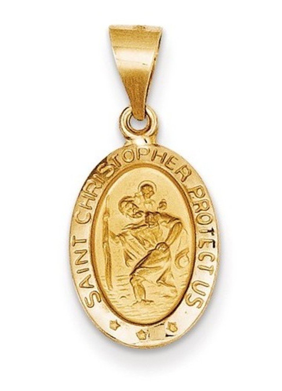 14k Yellow Gold St. Christopher Medal Pendant (17X11MM)