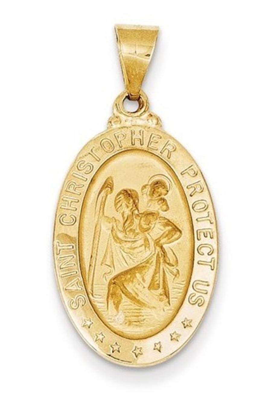 14k Yellow Gold St. Christopher Medal Pendant (20X15MM )