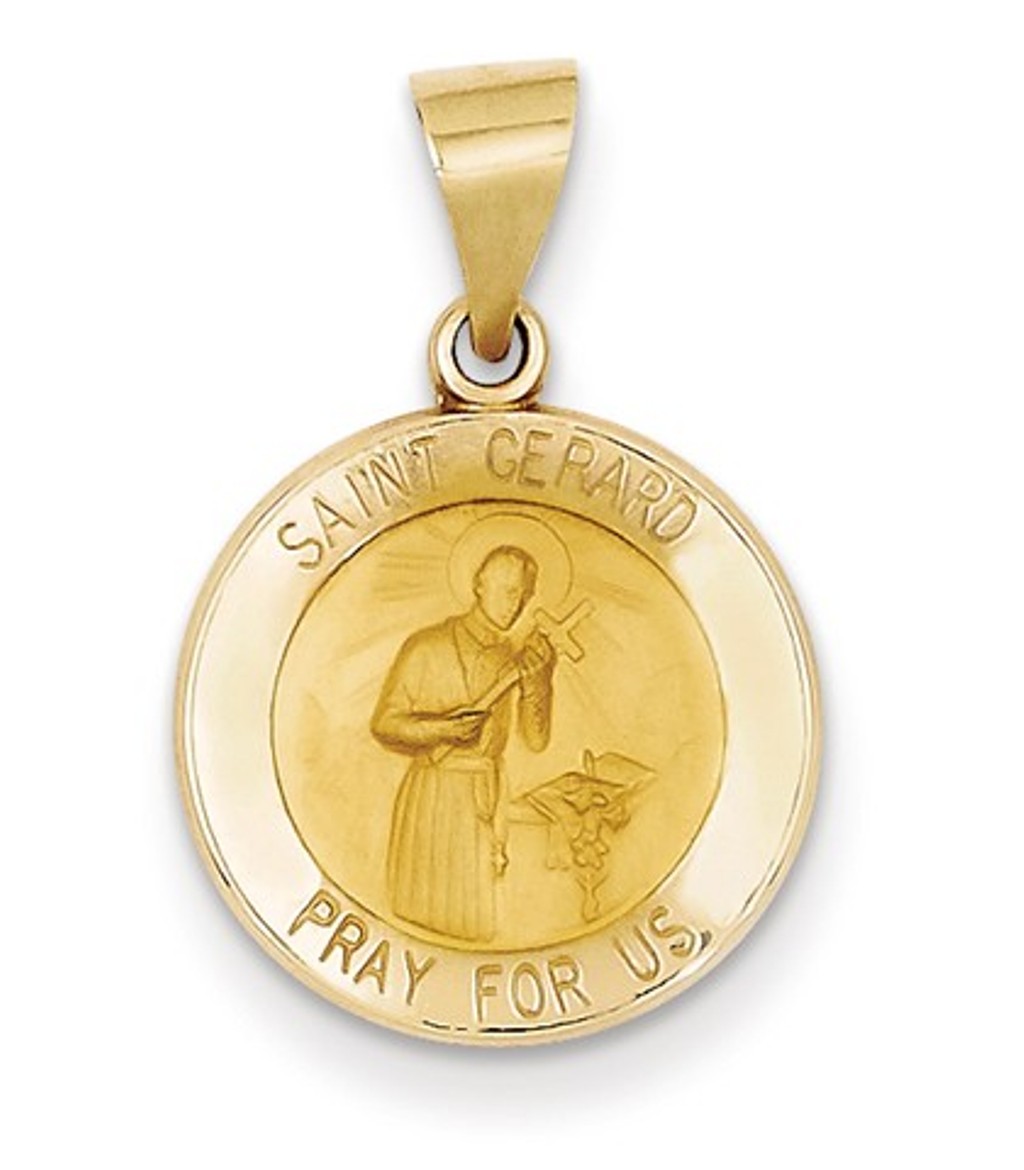 14k Yellow Gold St. Gerard Medal Pendant (18X15MM)