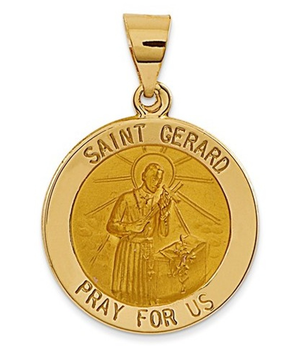 14k Yellow Gold St. Gerard Medal Pendant (21X18MM)