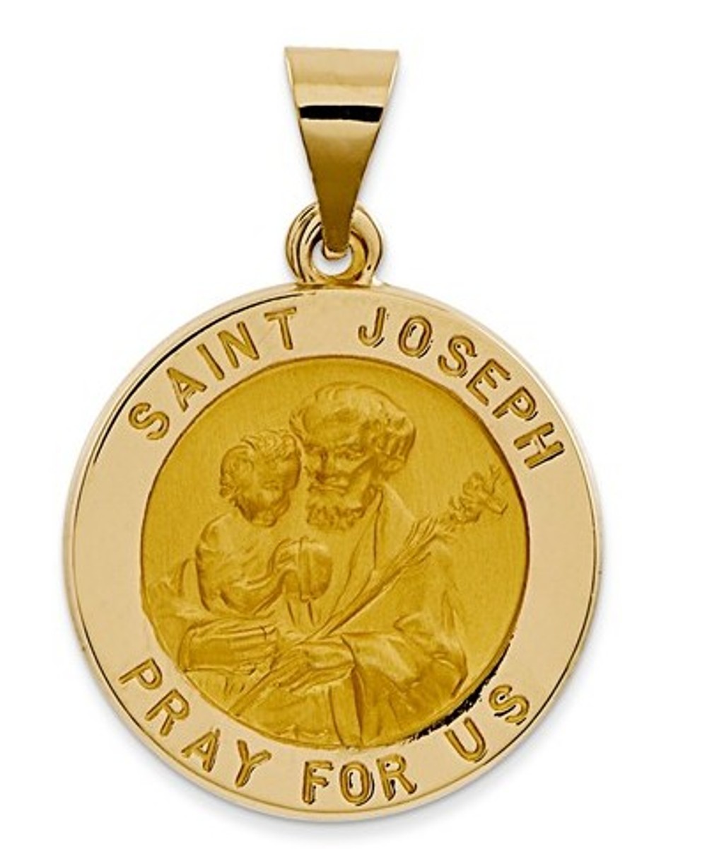 14k Yellow Gold St. Joseph Medal Pendant(21X19MM)