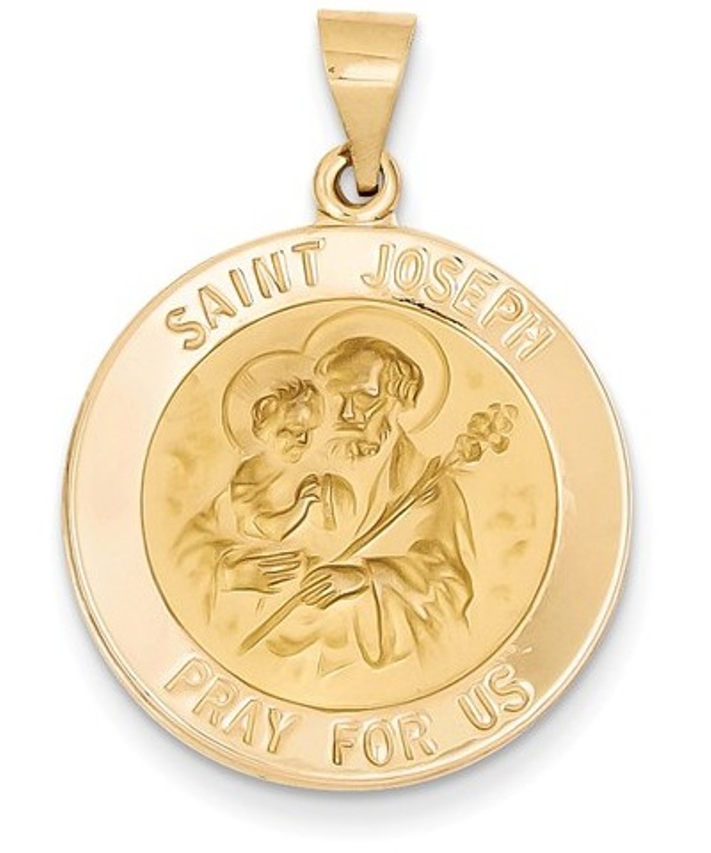 14k Yellow Gold St. Joseph Medal Pendant (25X22MM)