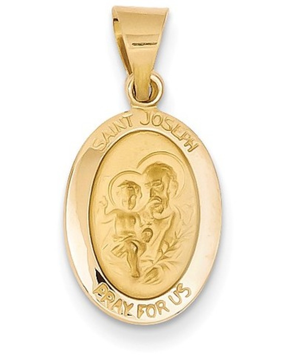 14k Yellow Gold St. Joseph Medal Pendant (18X11MM)