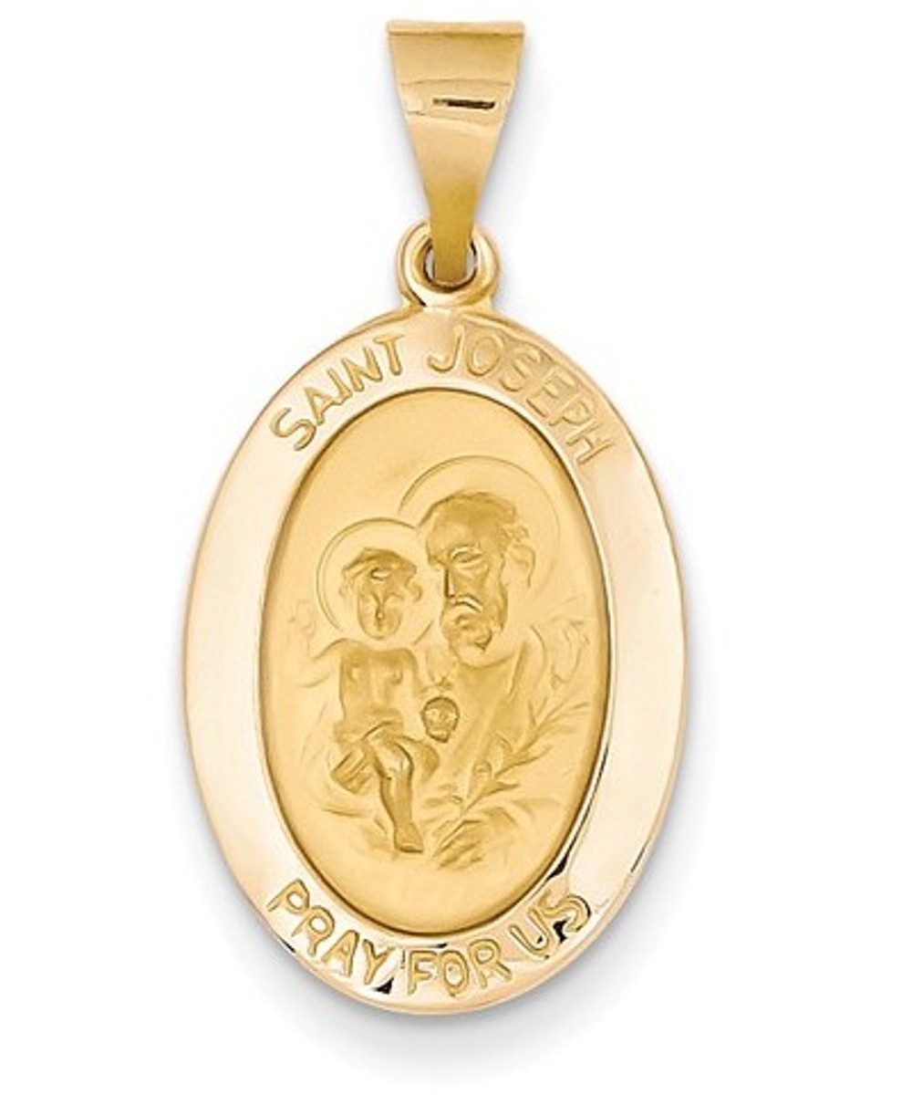 14k Yellow Gold St. Joseph Medal Pendant (22X15MM)