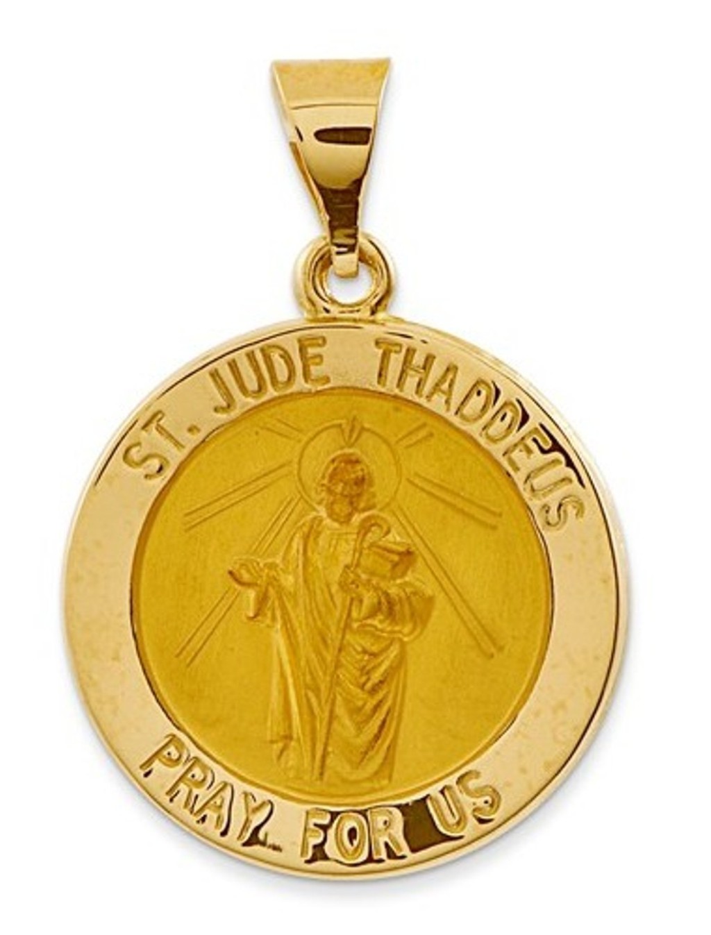 14k Yellow Gold St. Jude Thaddeus Medal Pendant (22X19 MM)