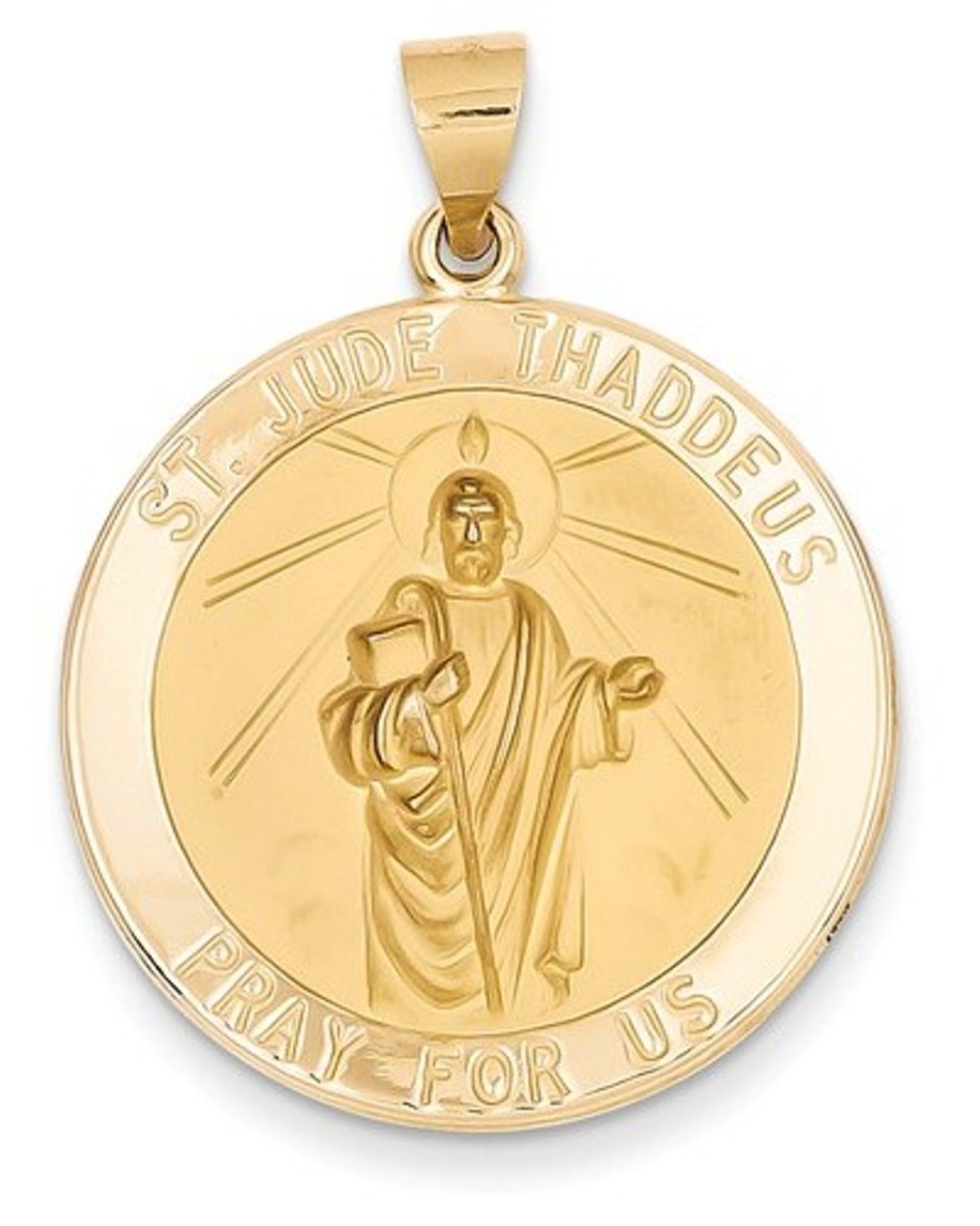 14k Yellow Gold St. Jude Thaddeus Medal Pendant (28X25MM)