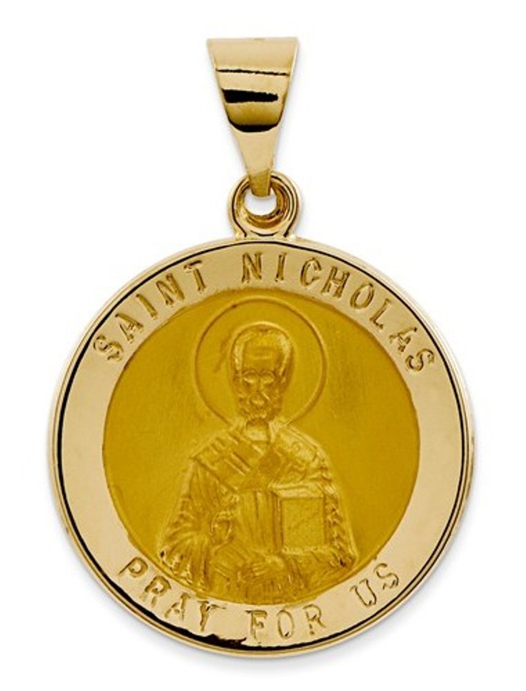 14k Yellow Gold St. Nicholas Medal Pendant (21X19MM)