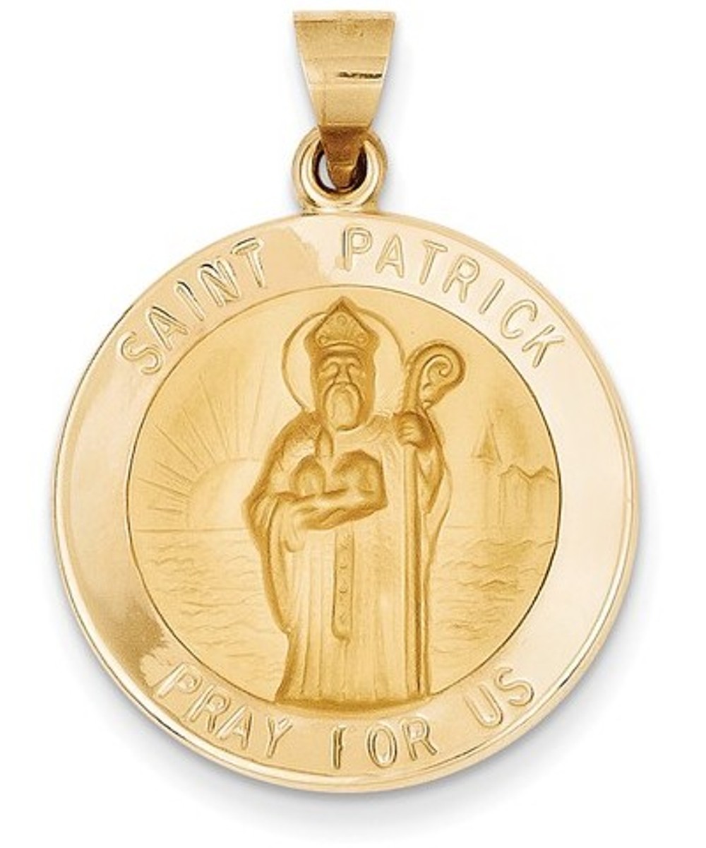 14k Yellow Gold St. Patrick Medal Pendant(6X4MM) 