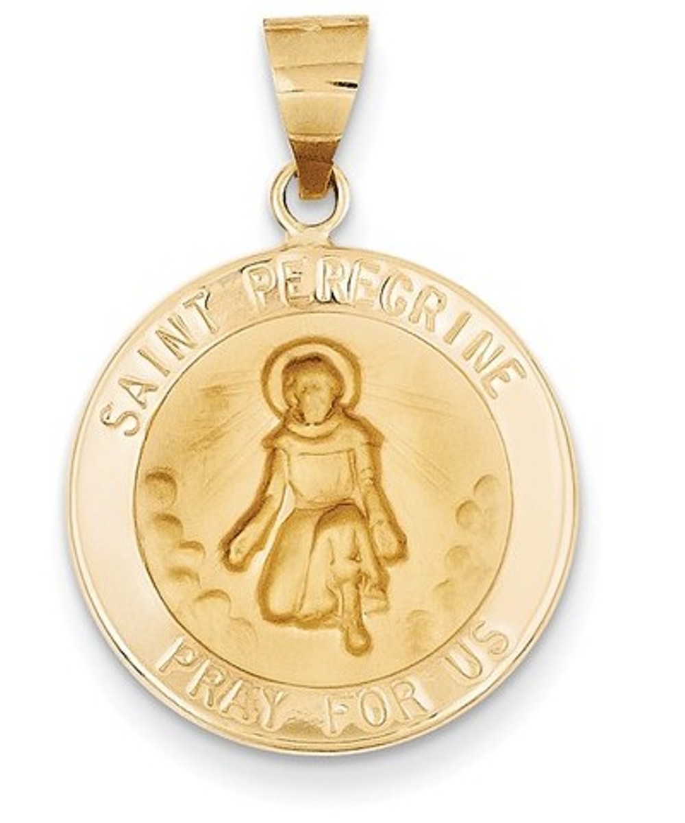 14k Yellow Gold St. Peregrine Medal Pendant (21X19MM)