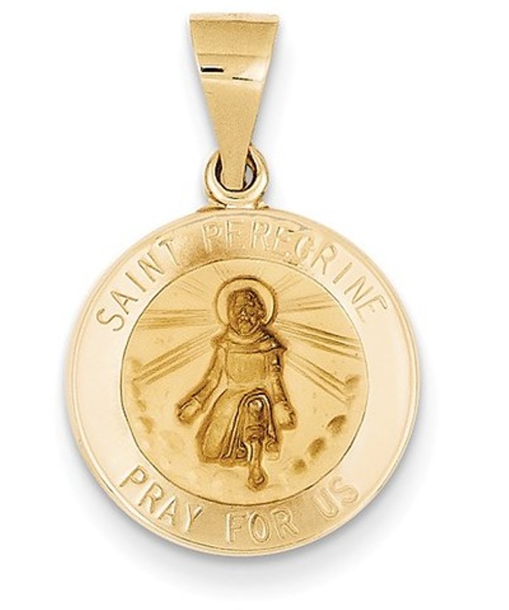 14k Yellow Gold St. Peregrine Medal Pendant (18X15MM)