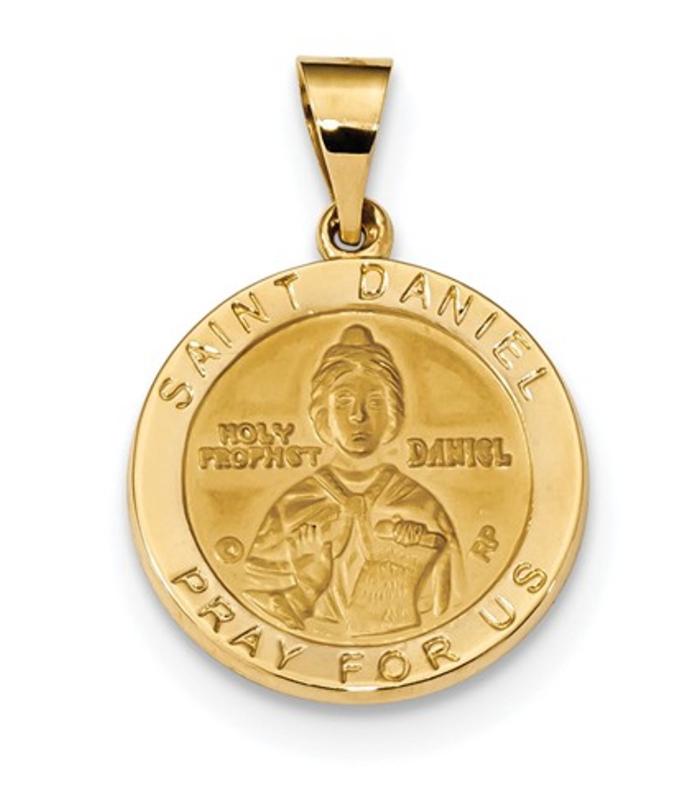 14k Polished And Satin St. Daniel Medal Pendant