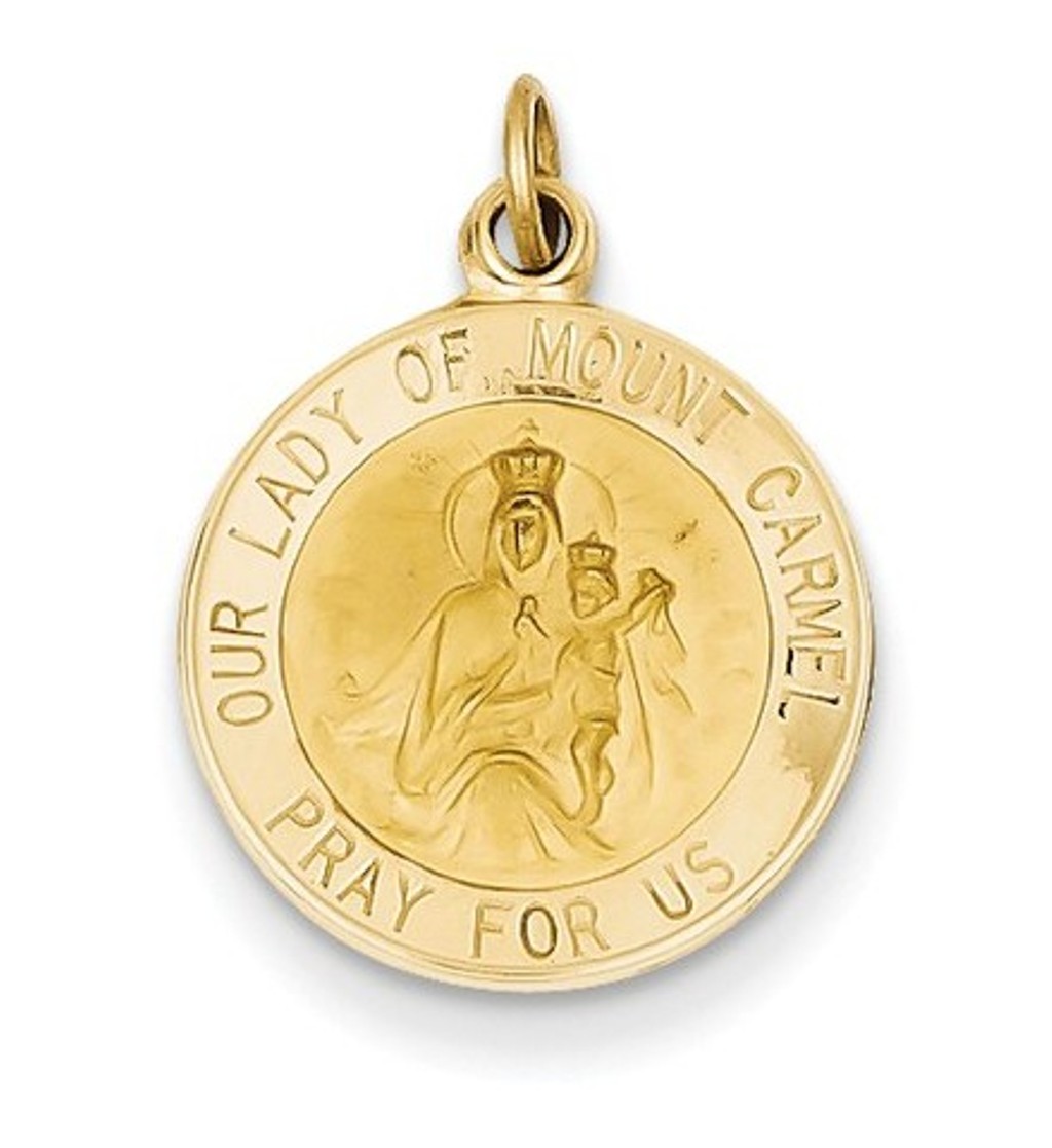14k Our Lady of Mount Carmel Medal Charm