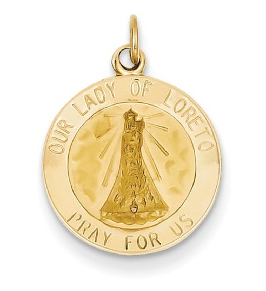 14k Our Lady of Loreto Medal Charm