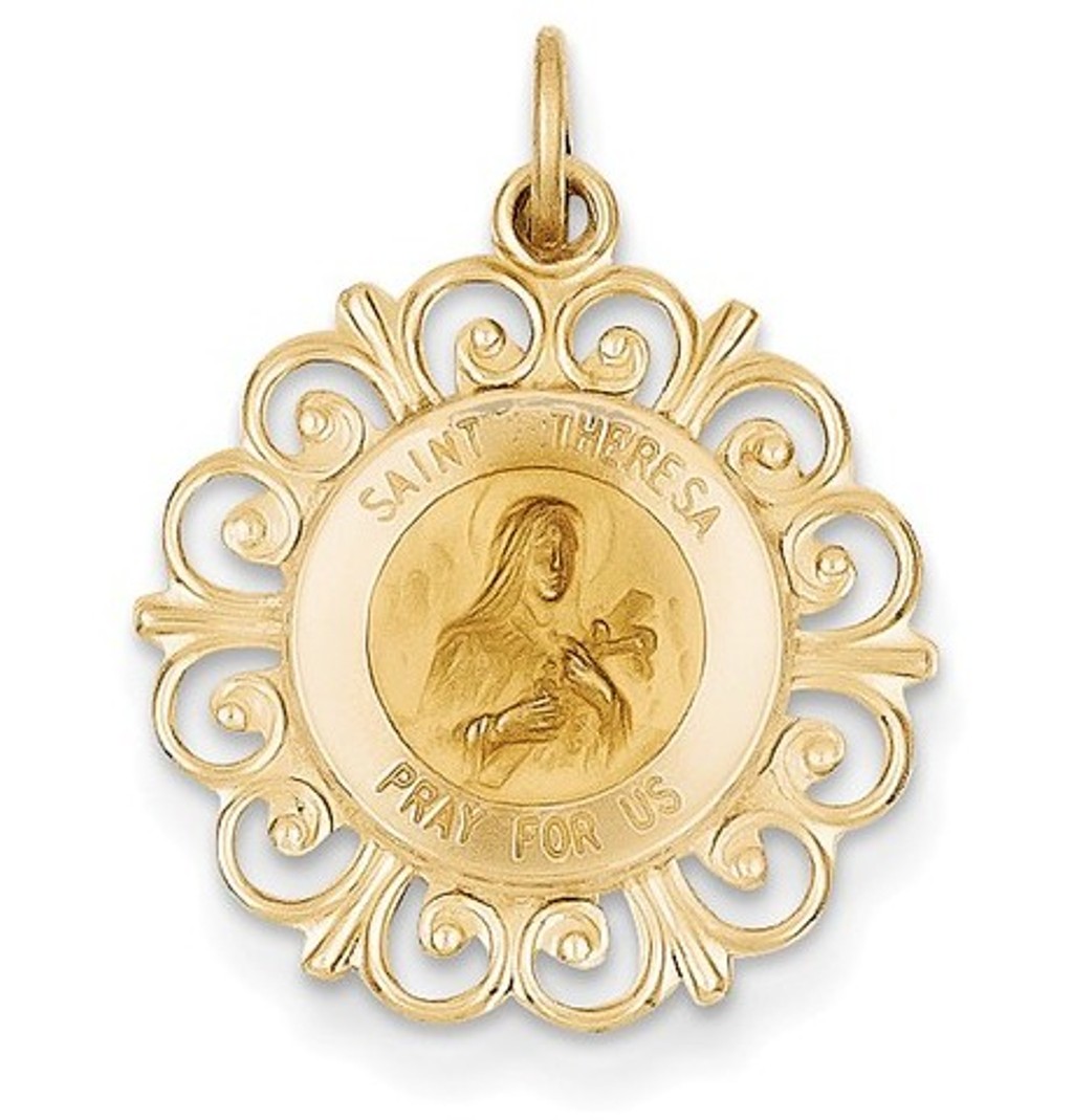 14k Saint Theresa Medal Charm