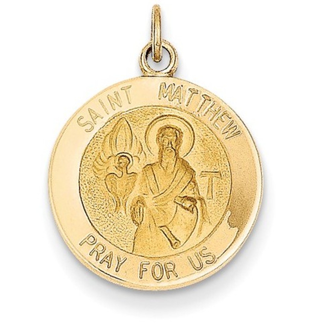 14k Saint Matthew Medal Charm