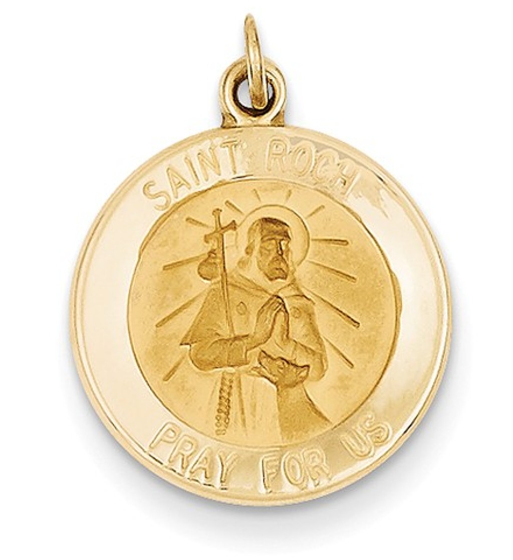14k Saint Roch Medal Charm