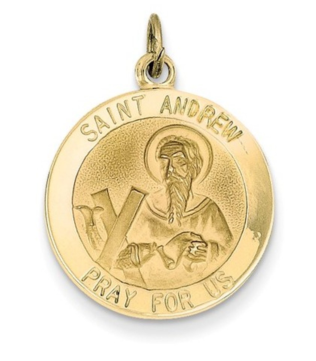 14k Saint Andrew Medal Charm.