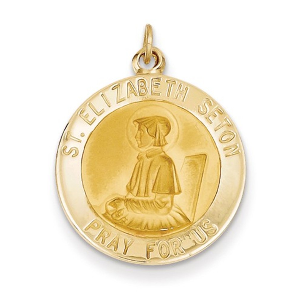 14k Saint Elizabeth Seton Medal Pendant