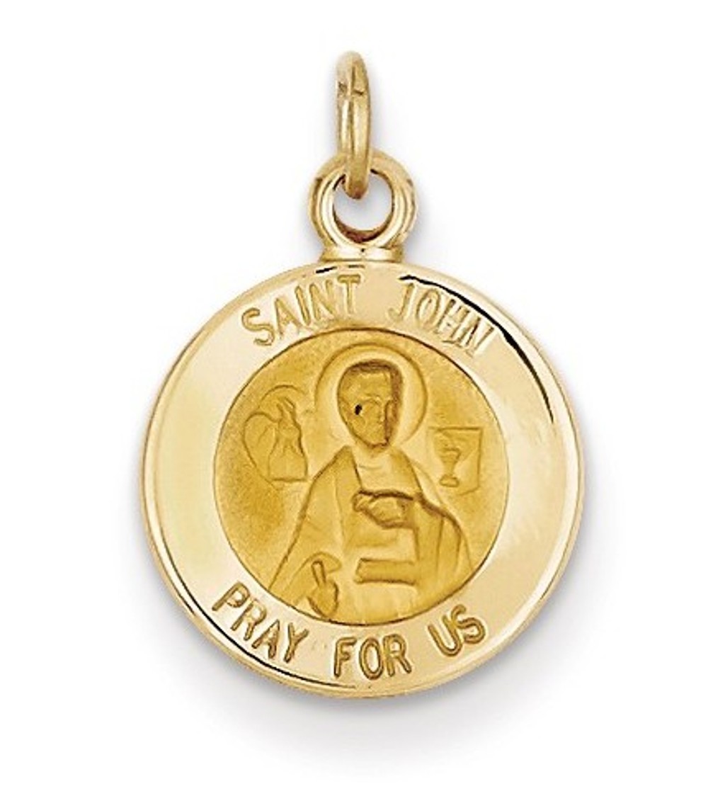 14k Yellow Gold St. John Medal Charm (19X13MM)