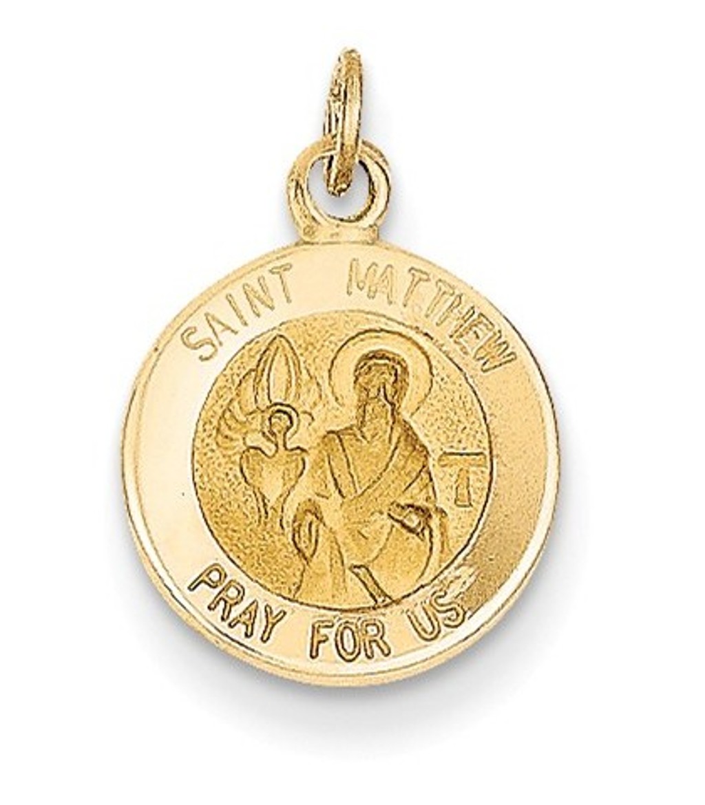 14k Yellow Gold St. Matthew Medal Charm (19X12MM)