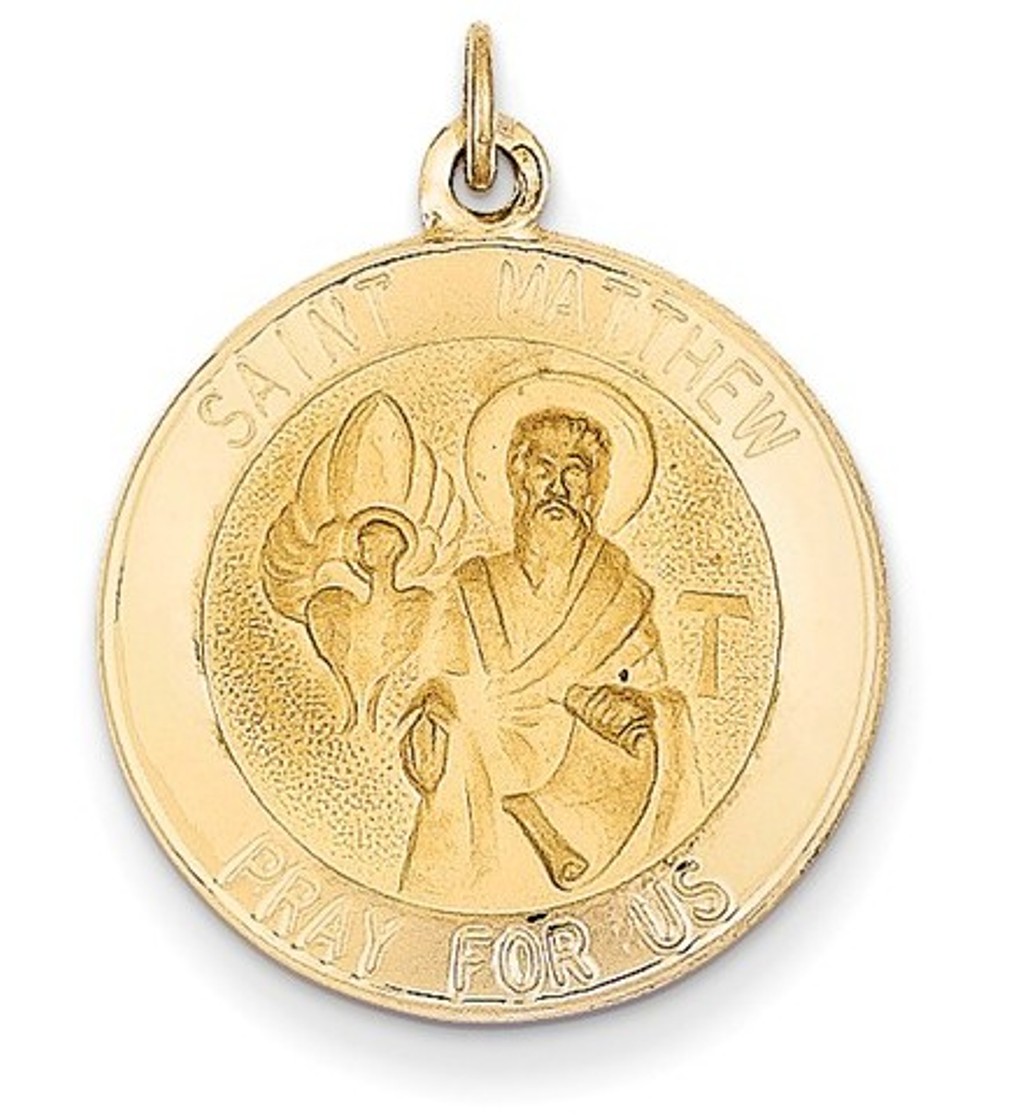 14k Saint Matthew Medal Pendant