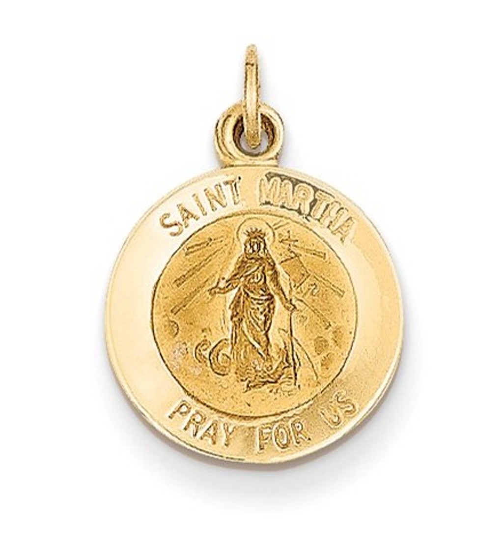 14k Saint Martha Medal Pendant