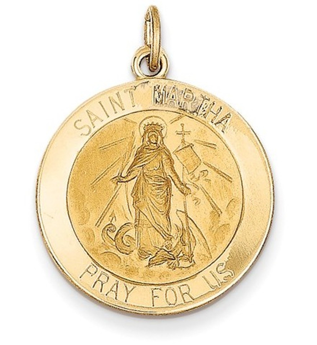 14k Saint Martha Medal Pendant