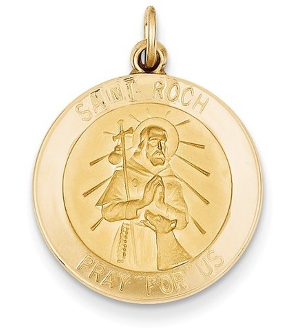 14k Saint Roch Medal Pendant