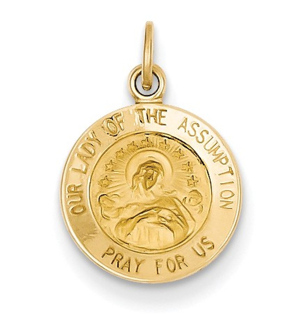 14k Our Lady Of The Assumption Medal Charm