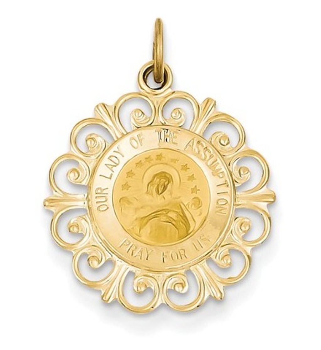 14k Our Lady Of The Assumption Medal Pendant