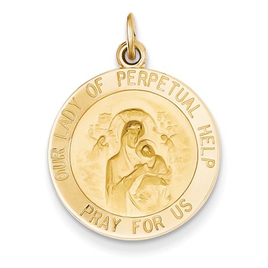 14k Our Lady Of Perpetual Help Medal Pendant